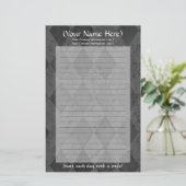 Black Argyle Persoonlijke briefpapier (Staand voorkant)