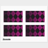 Black Argyle Rechthoekige Sticker (Vel)
