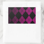 Black Argyle Rechthoekige Sticker (Tas)