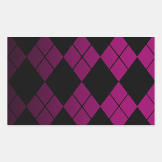 Black Argyle Rechthoekige Sticker (Voorkant)