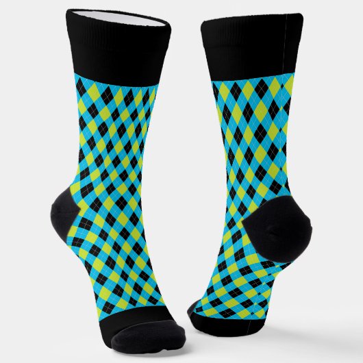 Black Argyle Sokken (Gebogen)