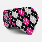 Black Argyle Stropdas (Opgerold)