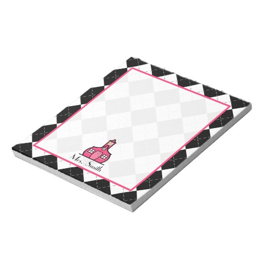 Black Argyle Teacher Notitieblok (Linkerzijde)