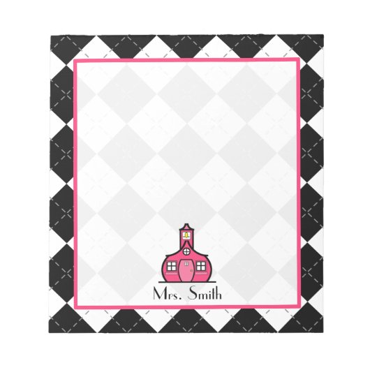 Black Argyle Teacher Notitieblok (Voorkant)