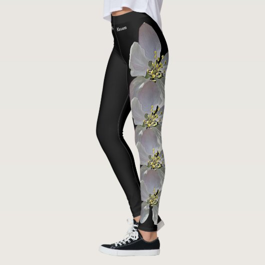 Black Arkansas State Flower Apple Blossom Leggings (Links)