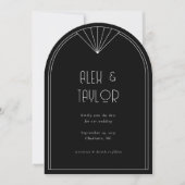 Black Art Deco Arch Lijst Wedding Save the Date Kaart (Voorkant)