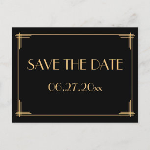 Black Art Deco Great Gatsby slaat het Briefkaart D