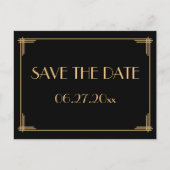 Black Art Deco Great Gatsby slaat het Briefkaart D (Voorkant)