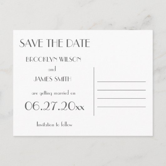 Black Art Deco Great Gatsby slaat het Briefkaart D (Achterkant)