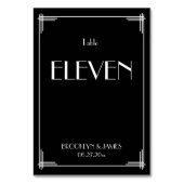 Black Art Deco Great Gatsby Wedding Table Numbers Kaart (Achterkant)