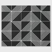Black Art Deco Lines Cadeaupapier (Vlak)