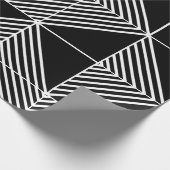 Black Art Deco Lines Cadeaupapier (Hoek)