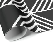 Black Art Deco Lines Cadeaupapier (Rol Hoek)