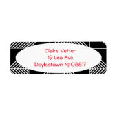 Black Art Deco Lines Etiket (Voorkant)