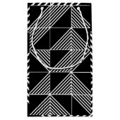 Black Art Deco Lines Klein Cadeauzakje (Achterkant)