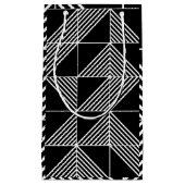 Black Art Deco Lines Klein Cadeauzakje (Voorkant)