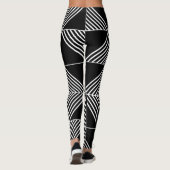 Black Art Deco Lines Leggings (Achterkant)
