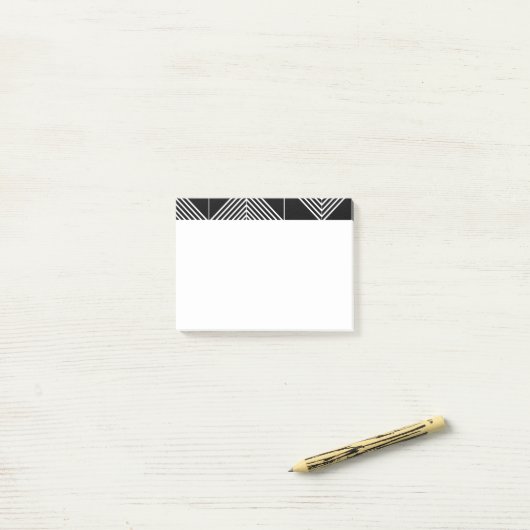 Black Art Deco Lines Post-it® Notes (Op bureau)