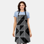 Black Art Deco Lines Schort (Gedragen)