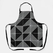 Black Art Deco Lines Schort (Voorkant)