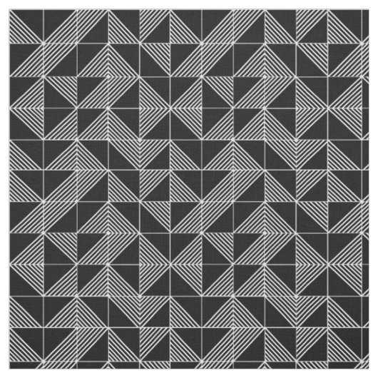 Black Art Deco Lines Stof (Swatch)