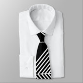 Black Art Deco Lines Stropdas (Gebonden)