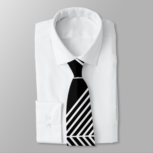 Black Art Deco Lines Stropdas (Gebonden)