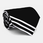 Black Art Deco Lines Stropdas (Opgerold)