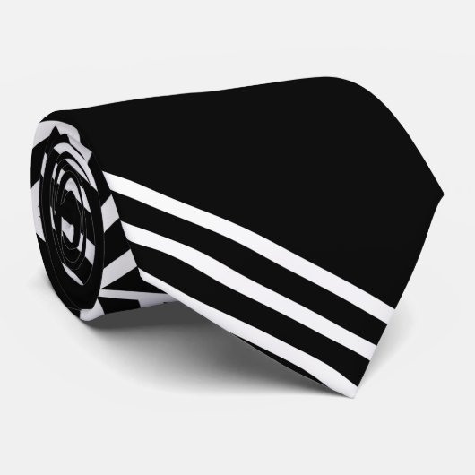 Black Art Deco Lines Stropdas (Opgerold)