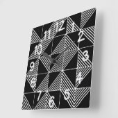 Black Art Deco Lines Vierkante Klok (Hoek)