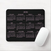 Black Art Deco Pink Yarly Calendar 2019 Mousepad Muismat (Met muis)