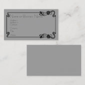 Black Art Nouveau Border Visitekaartje (Voorkant / Achterkant)