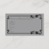 Black Art Nouveau Border Visitekaartje (Voorkant)