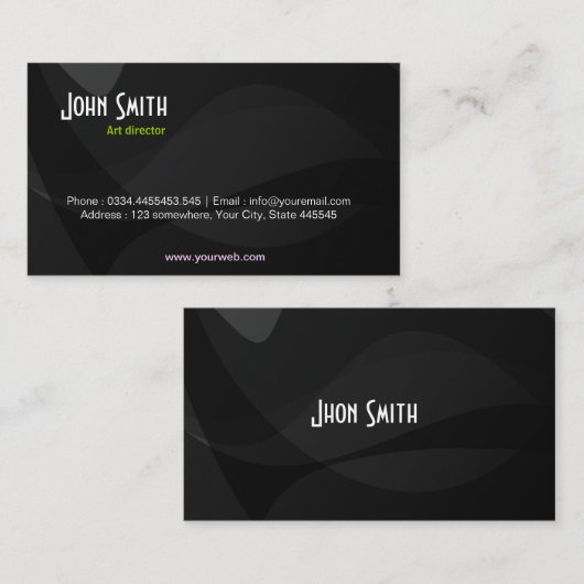 Black Art Visitekaartje (Voorkant / Achterkant)