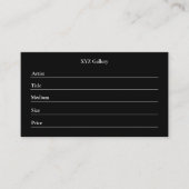 Black Artwork Display Label Card Template (Voorkant)