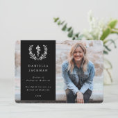 Black Asclepius Medical Afstuderen Foto Aankondiging (Staand voorkant)