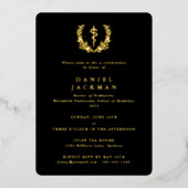 Black Asclepius Medical School Afstuderen Folie Uitnodiging (Voorkant)