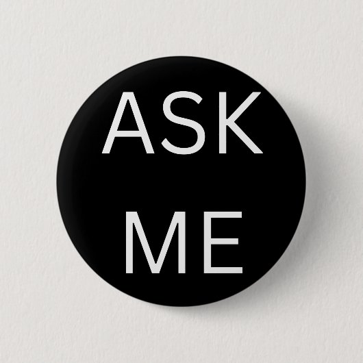 Black Ask Me Button Bedrijven & Vrijwilligers (Voorkant)