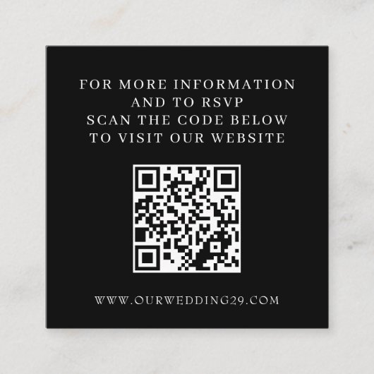 Black Aspen Tree Wedding QR Informatiekaartje (Voorkant)