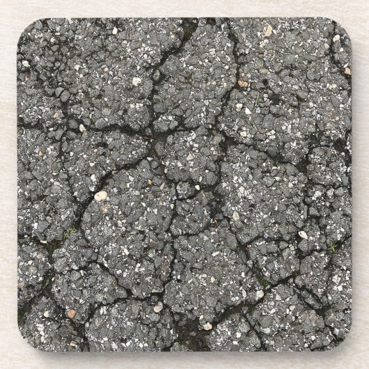 Black Asphalt Street Paving Cement Bier Onderzetter (Voorkant)