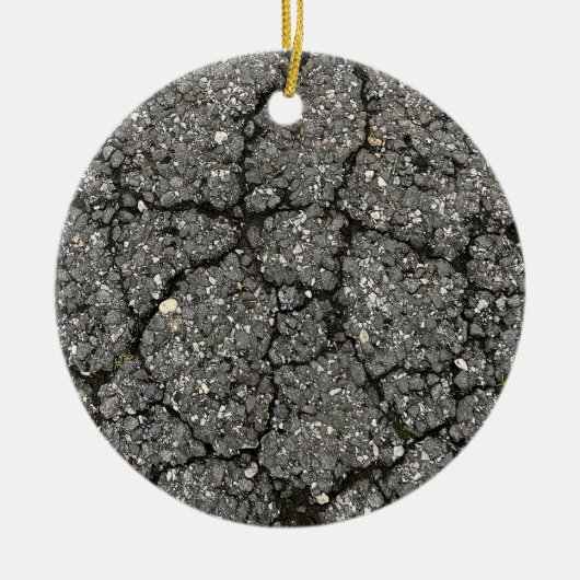 Black Asphalt Street Paving Cement Keramisch Ornament (Voorkant)