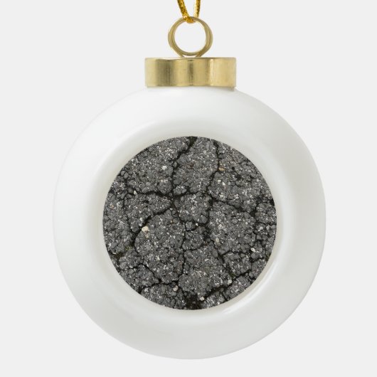 Black Asphalt Street Paving Cement Keramische Bal Ornament (Voorkant)