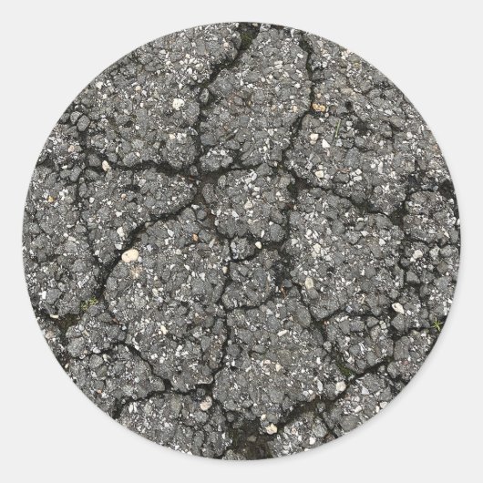 Black Asphalt Street Paving Cement Ronde Sticker (Voorkant)