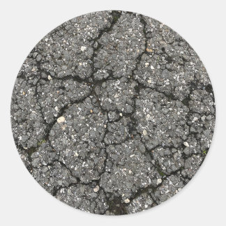 Black Asphalt Street Paving Cement Ronde Sticker