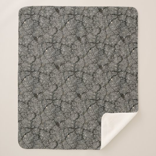 Black Asphalt Street Paving Cement Sherpa Deken (Voorkant)