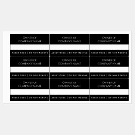 Black Asset Labels | Aangepaste bedrijfseigendomme