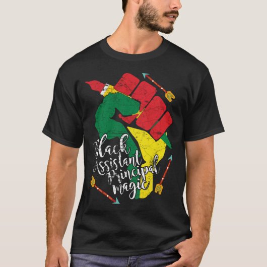 Black Assistant Principal Black History Month Teac T-shirt (Voorkant)