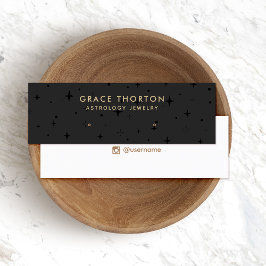 Black Astrology Stars Stud Earning Display Card Mini Visitekaartje