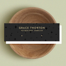 Black Astrology Stars Stud Earning Display Card Mini Visitekaartje