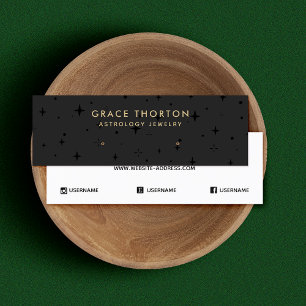 Black Astrology Stars Stud Earning Display Card Mini Visitekaartje